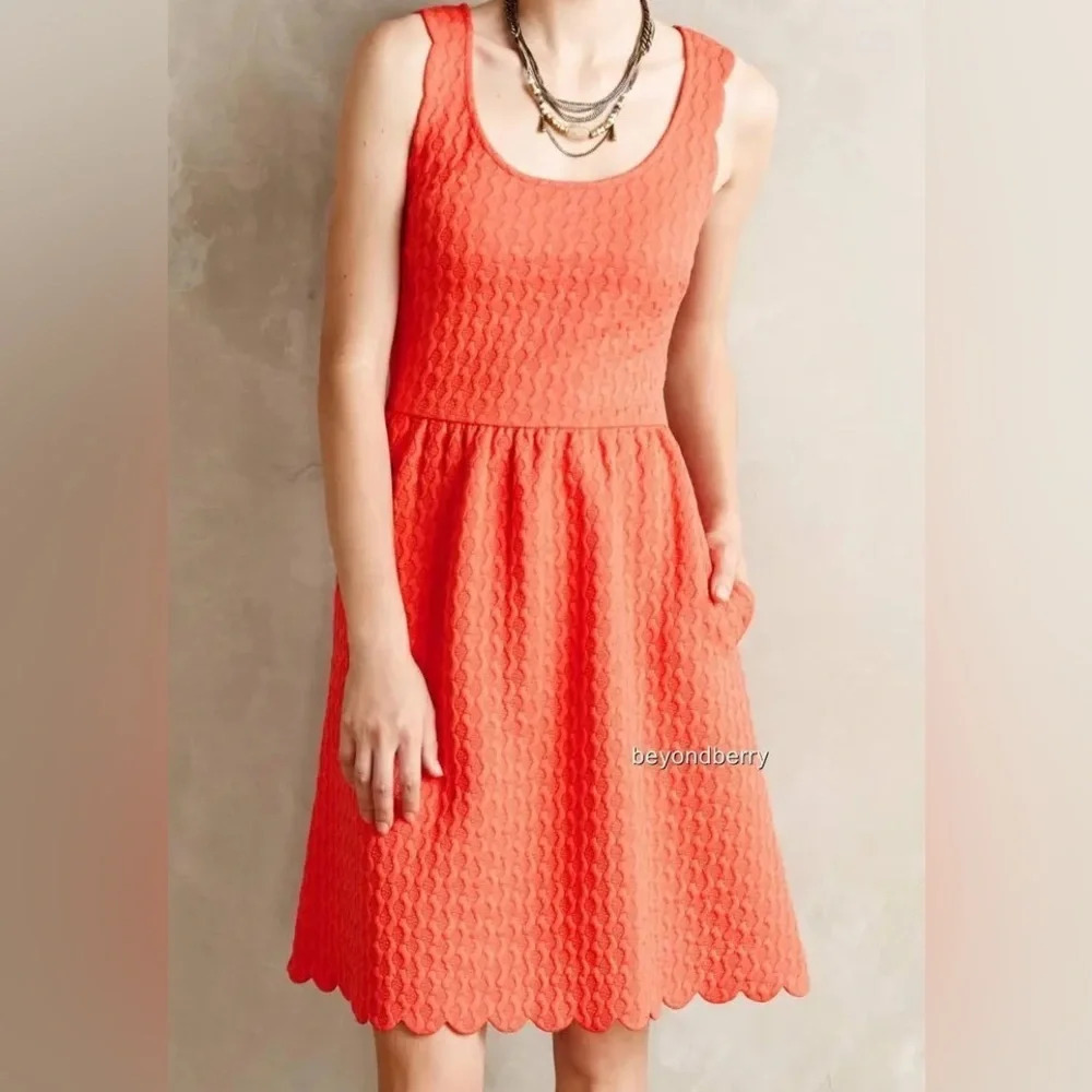 Anthropologie Maeve Caye Scalloped Dress